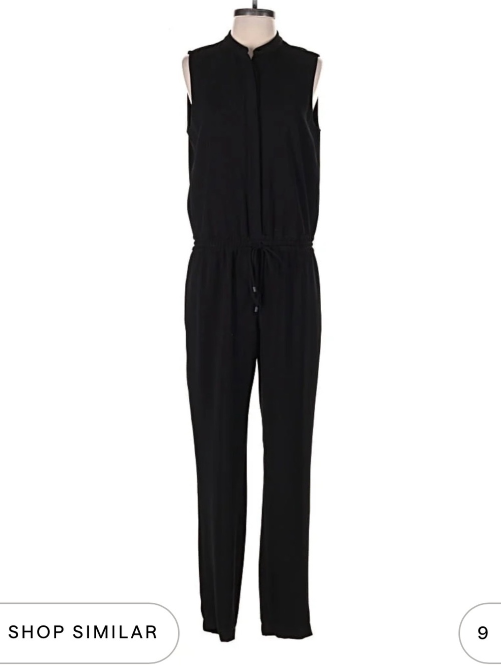 Vince Black Sleeveless Drawstring Jumpsuit